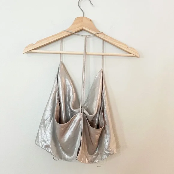 Zara Metallic Halter Top - Picture 2 of 5